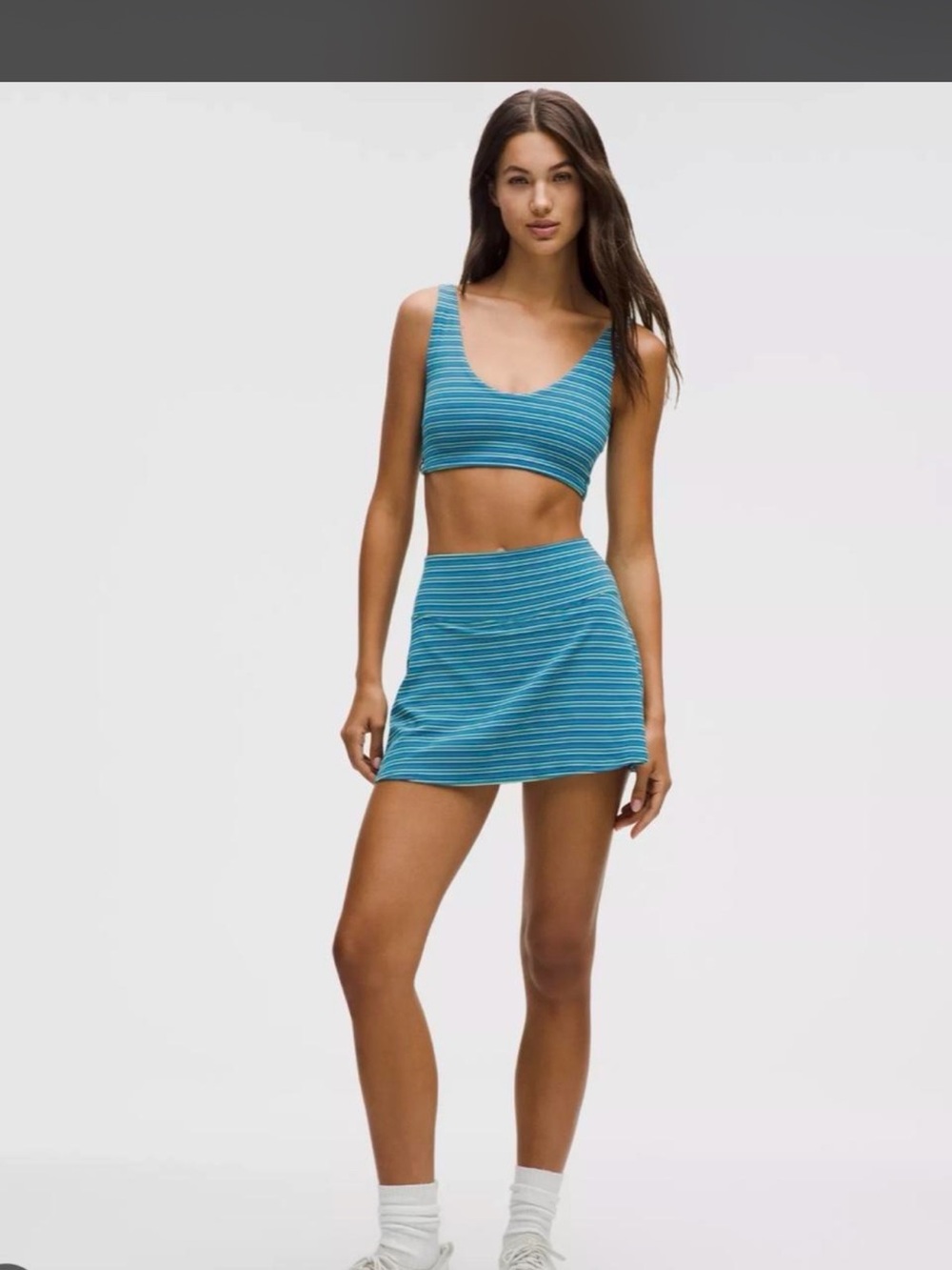 lululemon athletica Teal Striped Mini Skirt